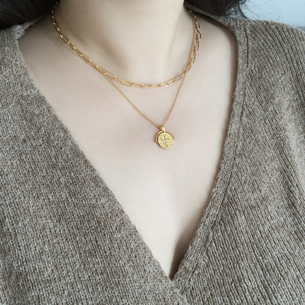 무드925 실버 925 코인 목걸이