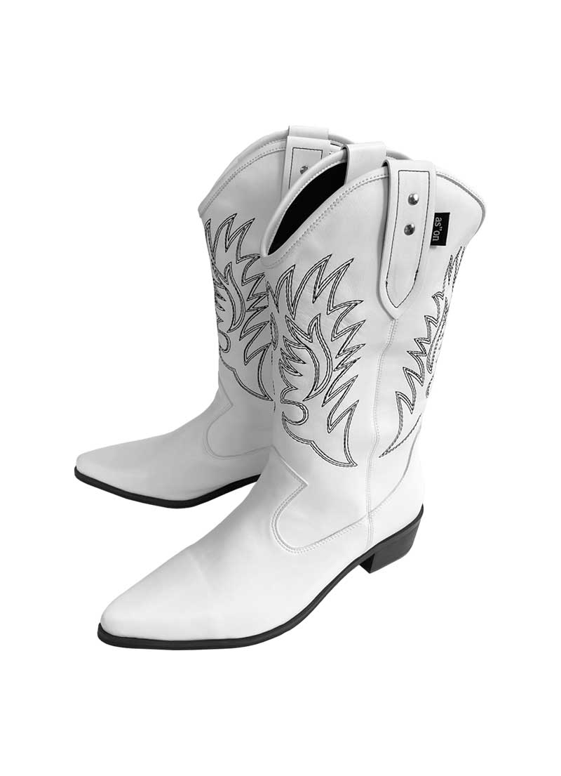 ASH WESTERN BOOTS / WHITE