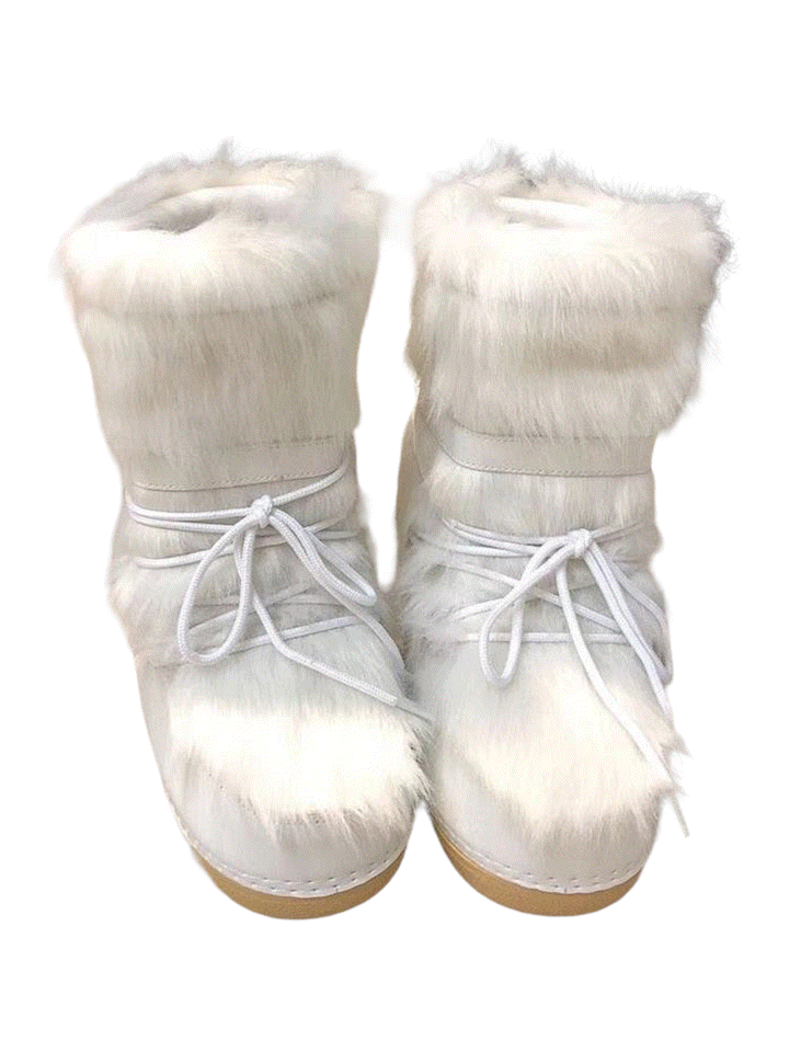 fluffy fur snow boots