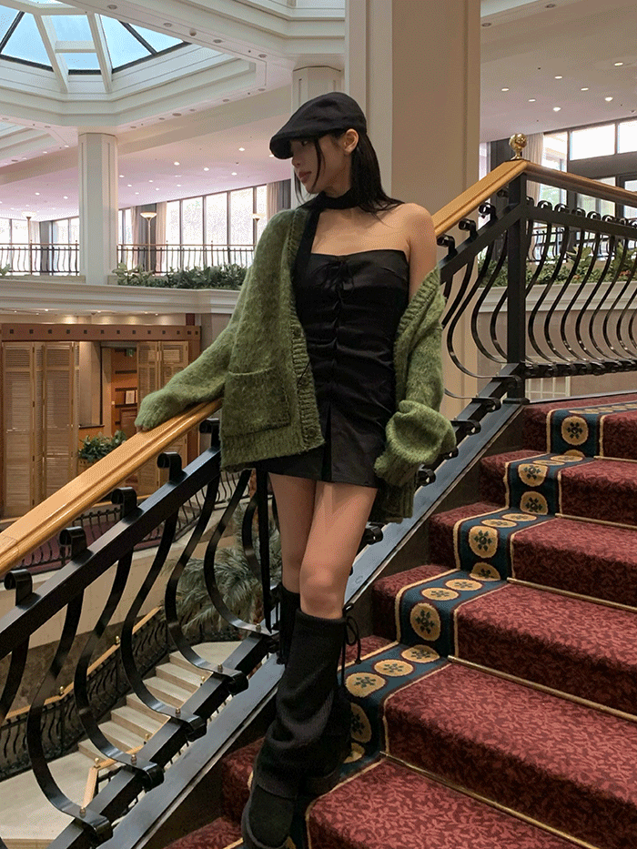 [당일출고][MD추천]Corset tube top mini dress