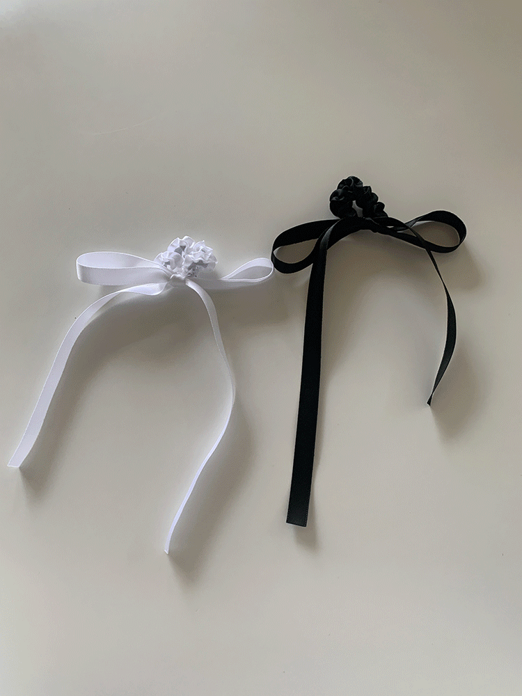 silky ribbon hair tie (2color)