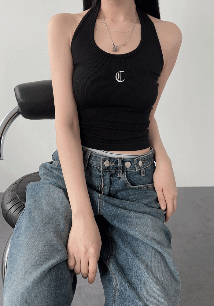 Glitter halter sleeveless