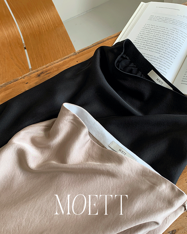 퓨어다 [MOETT] 템즈 새틴 미디 스커트