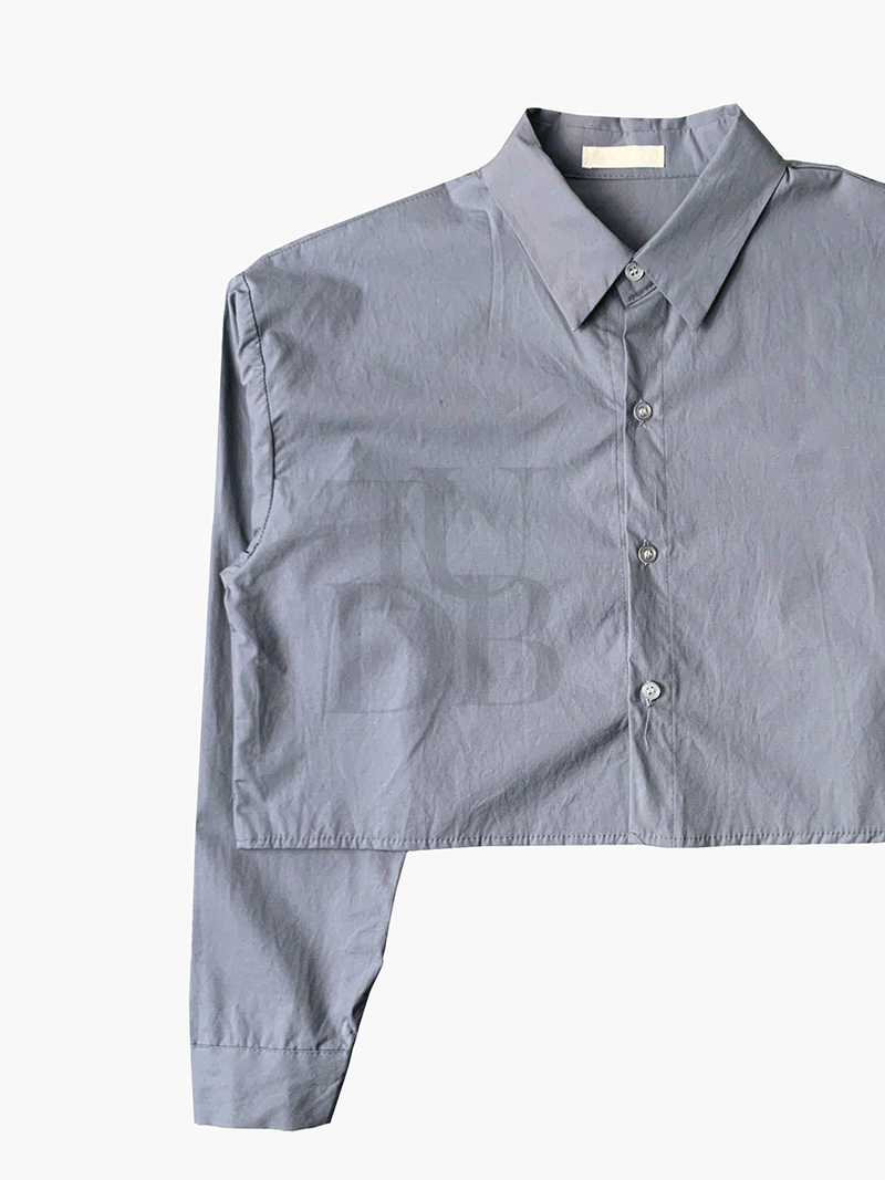 Daily cropped cotton shirt (4 color)