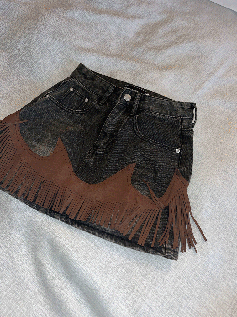 ginger fringe mini sk