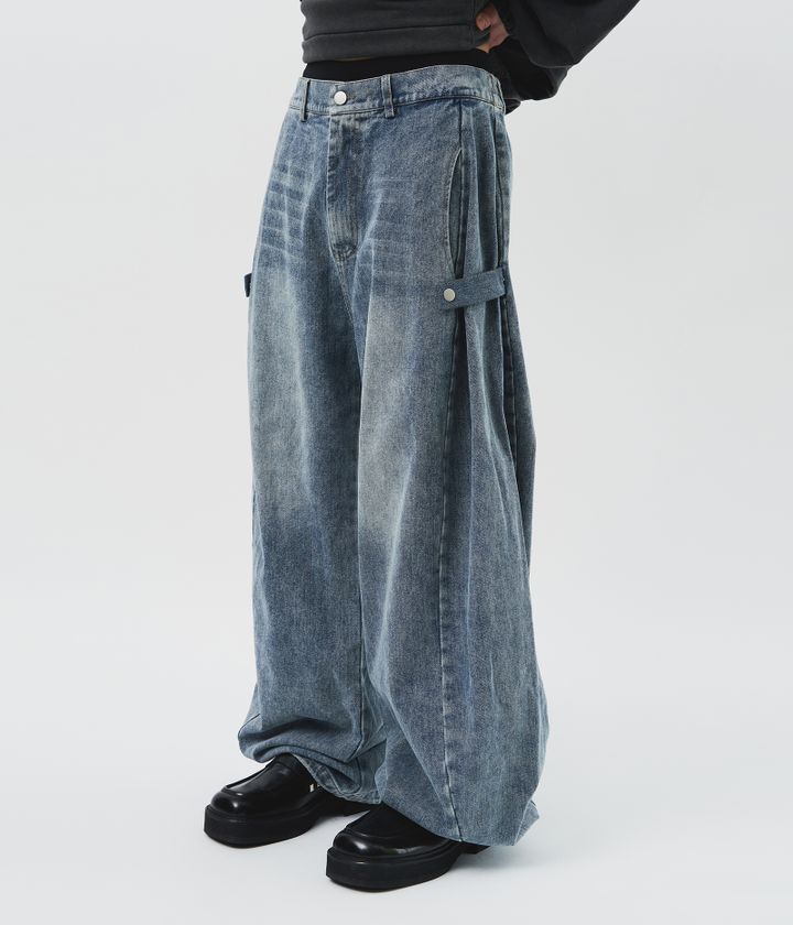【HI FI FNK】Swat Snap Wide Denim 하이파이펑크 Swat Snap Wide Denim (2color)