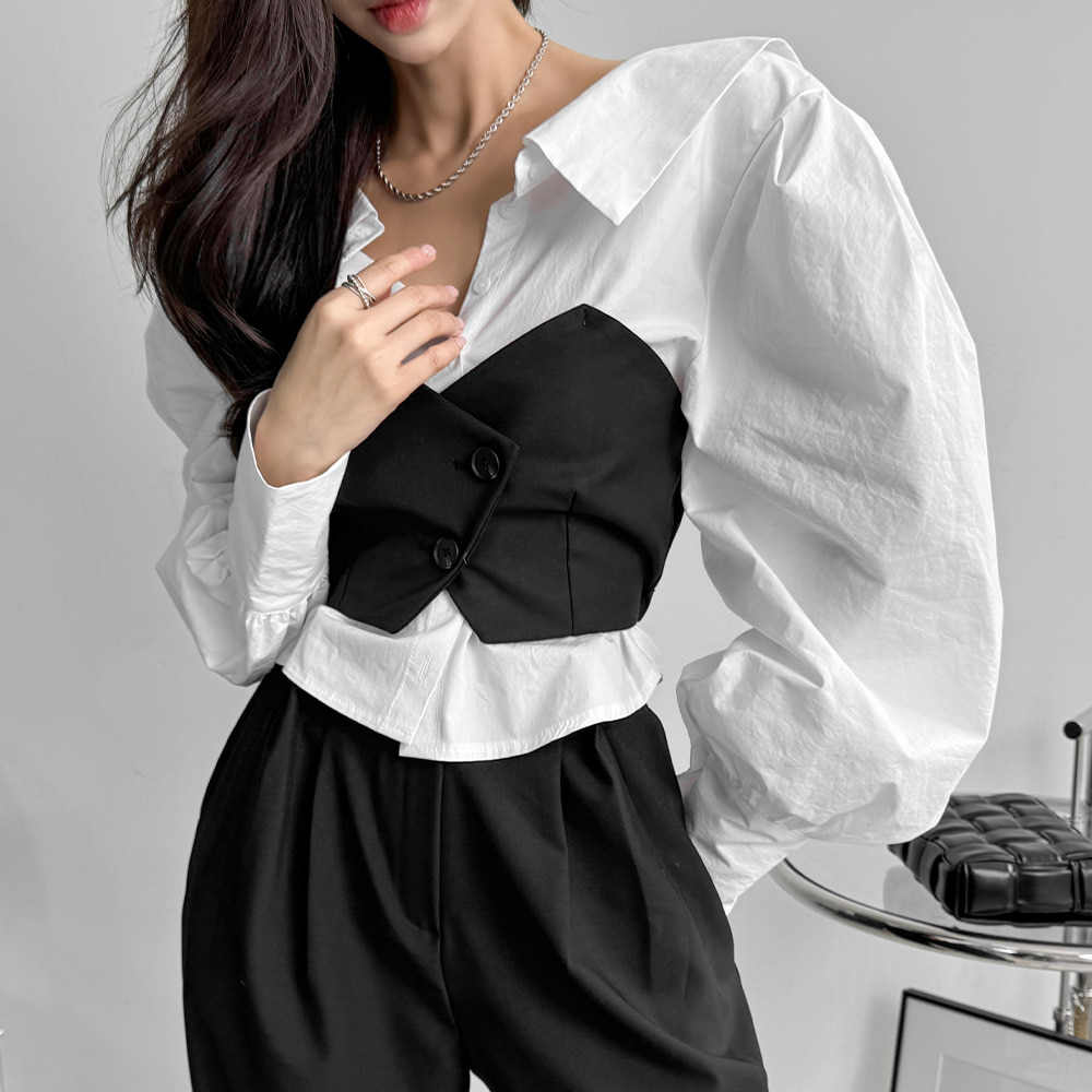 [헬로시모네] Lucie 블라우스 사블레 블루 SS26-LUBLSABL main image 1