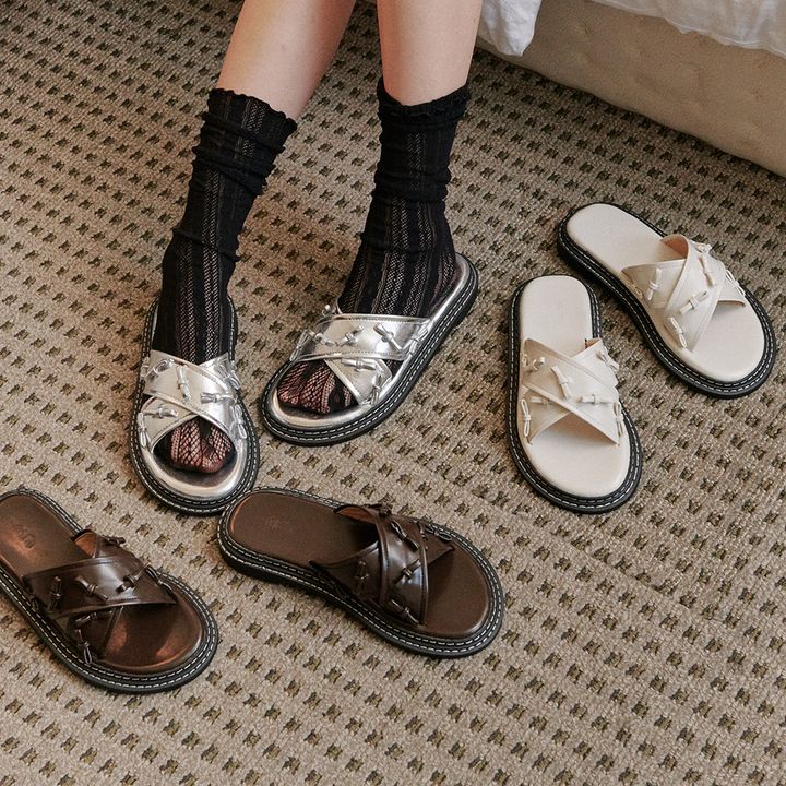 フラットシューズ ^fri fla^ ljh7067 lovely ribbon band mule 3colors 500866076 프리플라 ljh7067 lovely ribbon band mule _ 3colors