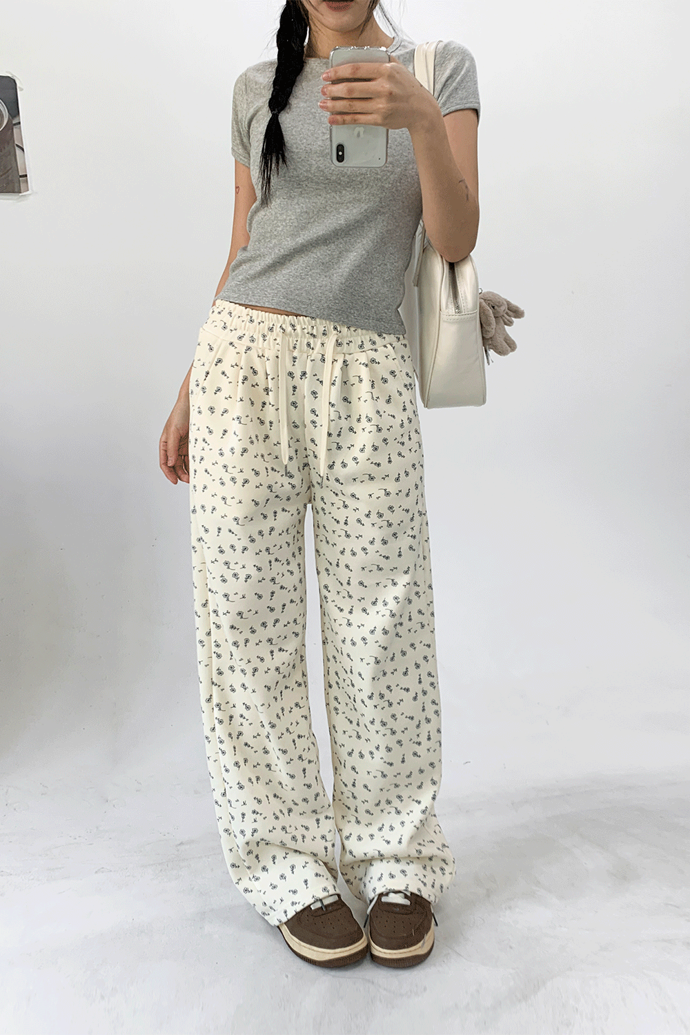 아쿠비클럽 margarine banding flower pants