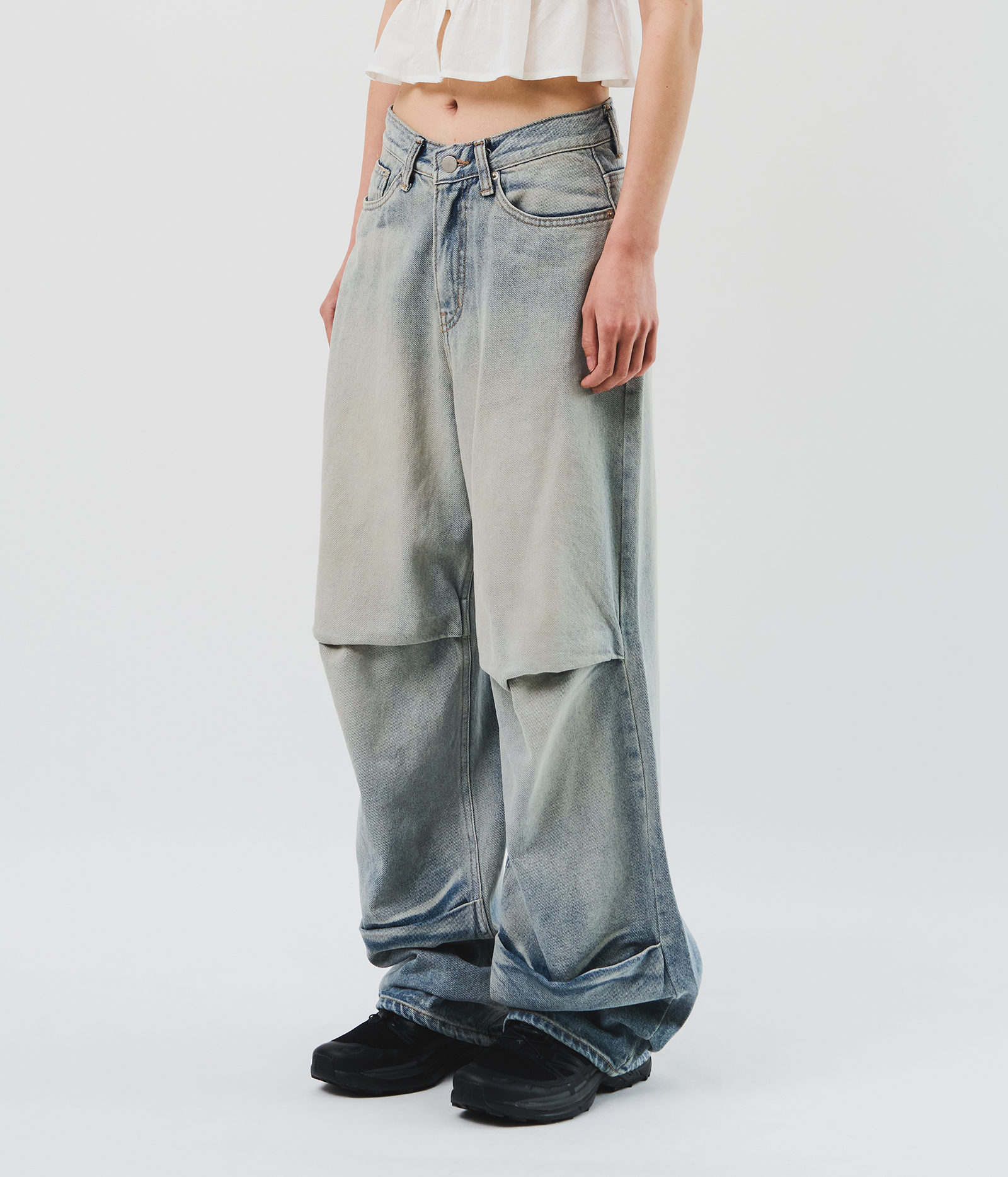 【HI FI FNK】(W) Boo Wide Denim HI FI FNK(ハイファイファンク) - (W)ブーワイドデニム / (W