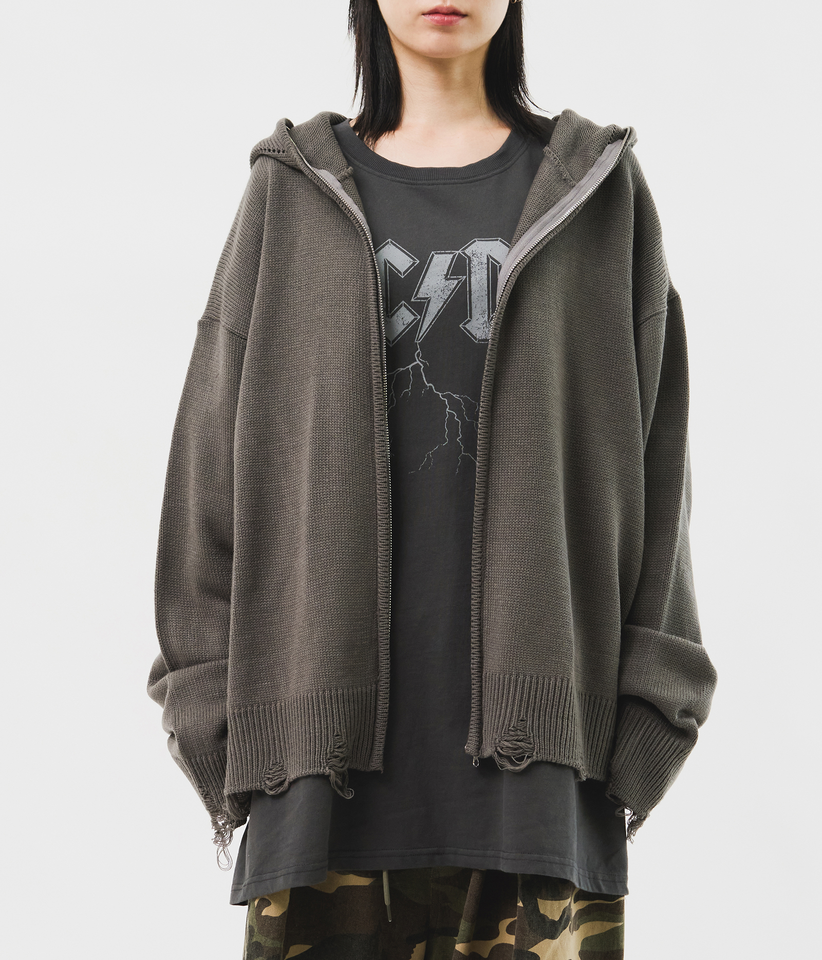 하이파이펑크 James Full Zip Knitted Hoodie (3color)