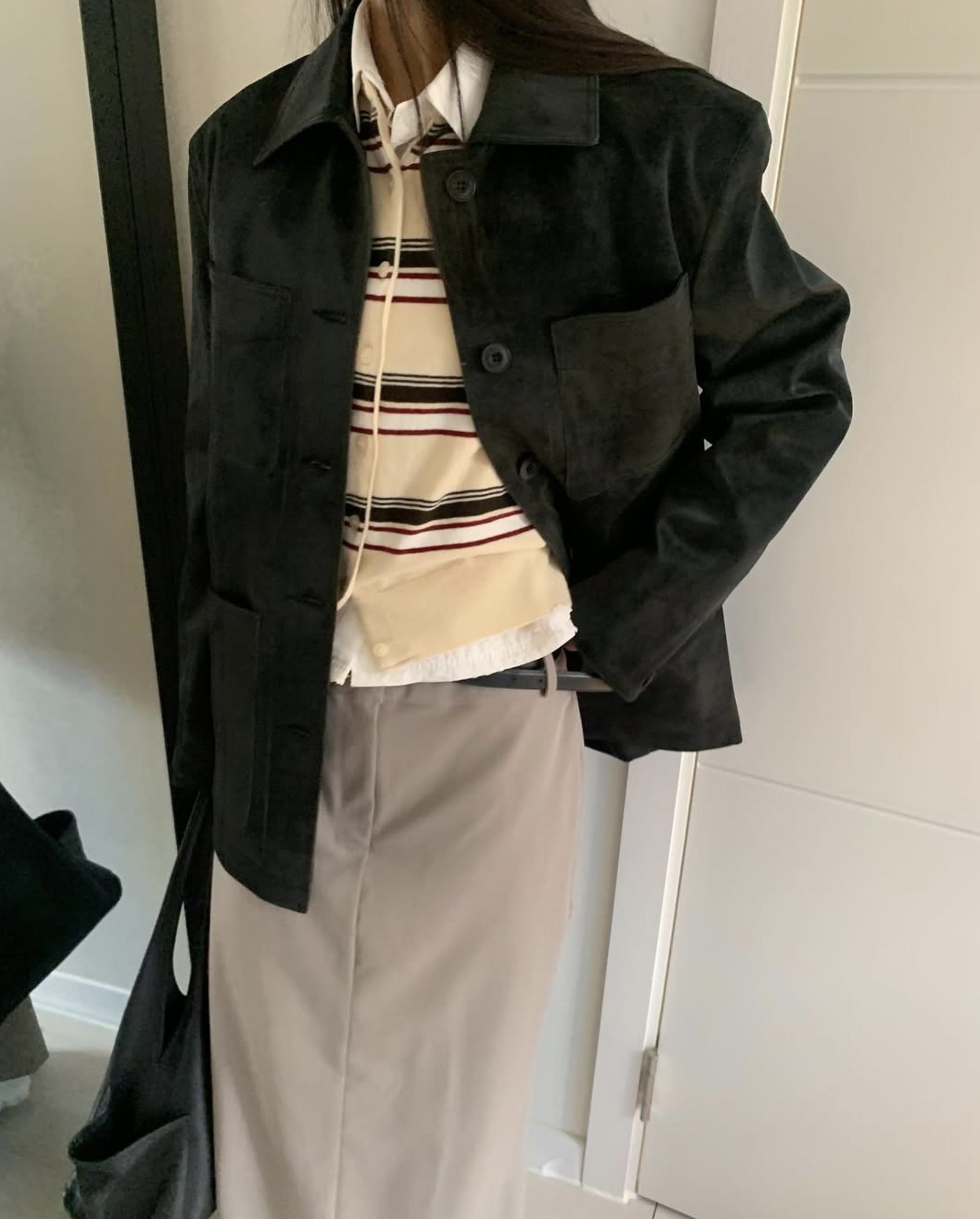 우이 포켓레더자켓