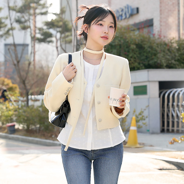 육육걸즈 레몬트위드JK+타이SET