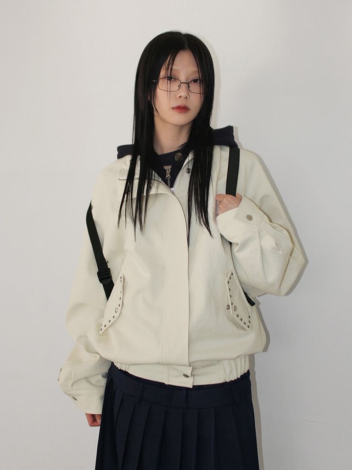 【AAKE】STUD OVER COTTON JP (ivory / khaki) 아케 STUD OVER COTTON JP (ivory / khaki)