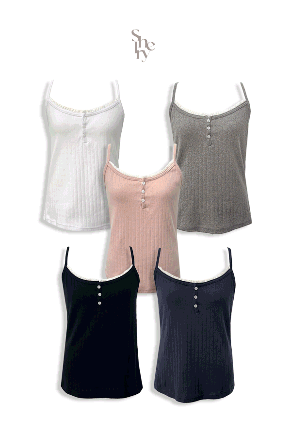 언니살롱 [55-99][SHEERLY]레이스 버튼 나시(5color)