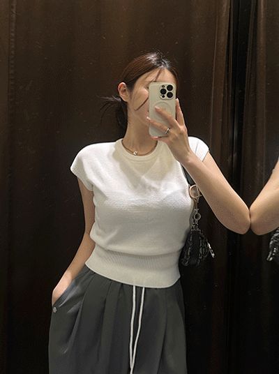 NEWESOO 夏にぴったりなキャップスリーブニットトップス 画像 1