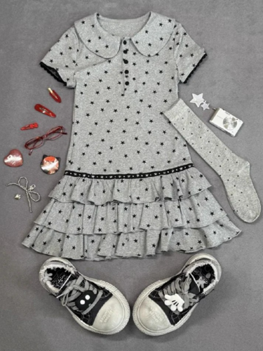 묘랑 [Hashtag DDD] puffy star cake dress