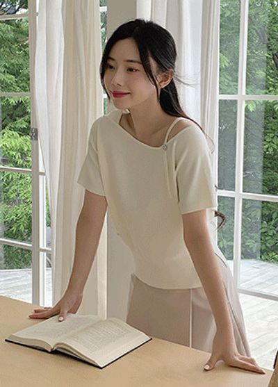 RIRINCO リリィアンドコ オペディン ペンダント アンバランス オフショルダー ニット 画像 1