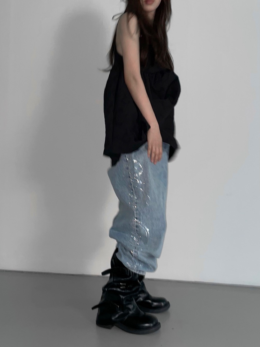 【THEAIRTOWN】pix lettering denim pt 디에어타운 pix lettering denim pt 2 color)