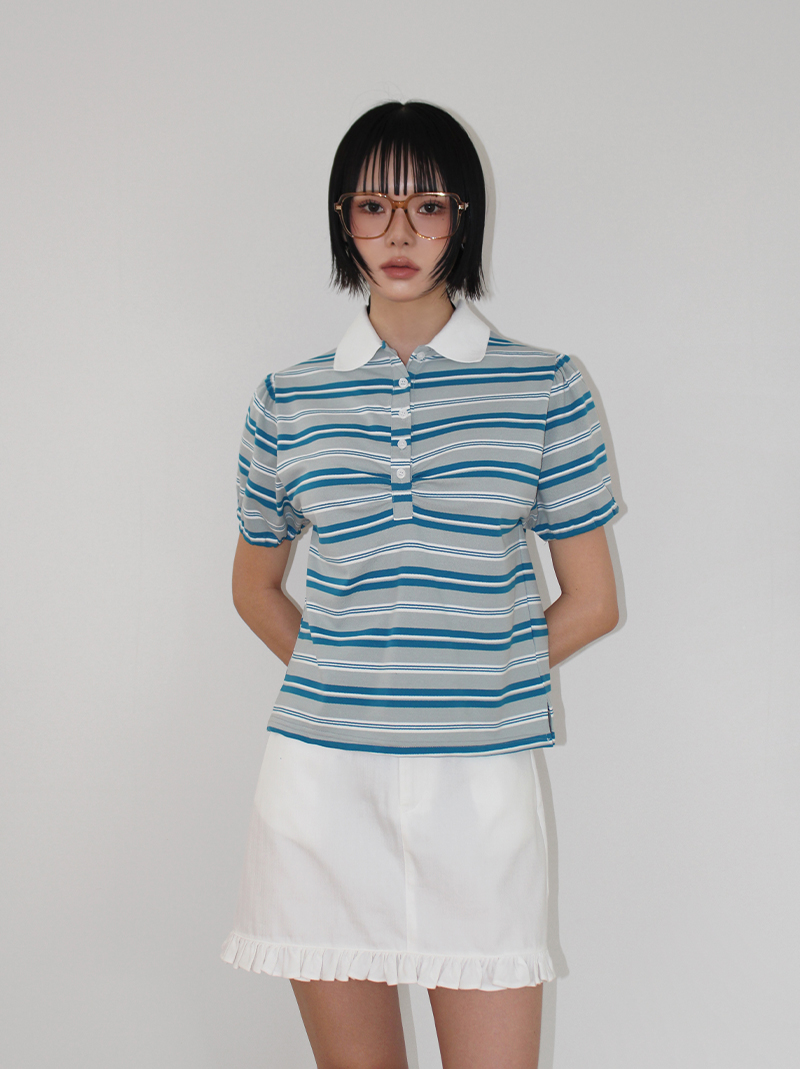 【AAKE】ST SHIRRING KARA TEE Shirred Tee