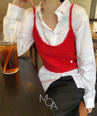 MOAROUND モアラウンド レンストン アルパカ ペンダント ラウンド クロップ ニット ビスティエ 画像 1