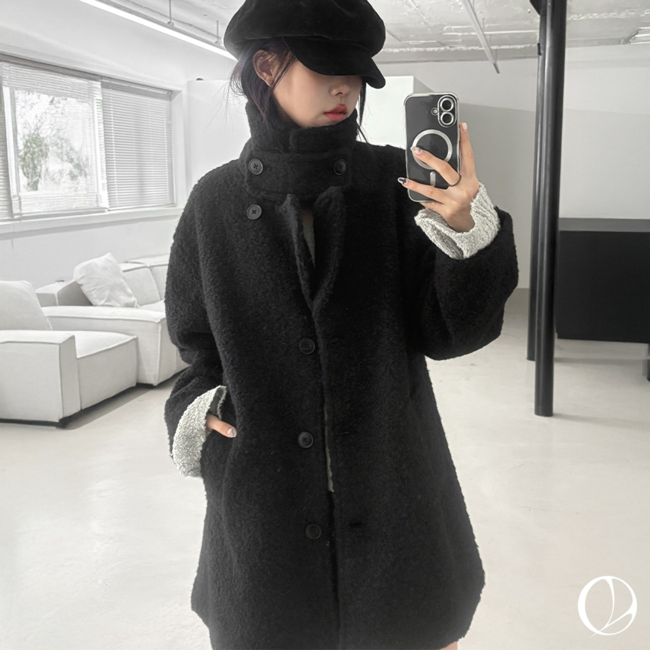 바이너리원 [BY1]테즌 부클 하프코트