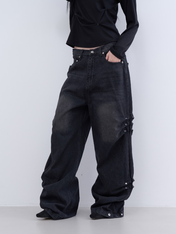 로웨어 architect rivet wide denim pants