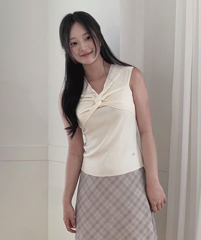 TWEE トゥイ ゼロン ツイストオフショルダー 半袖ニット 画像 1