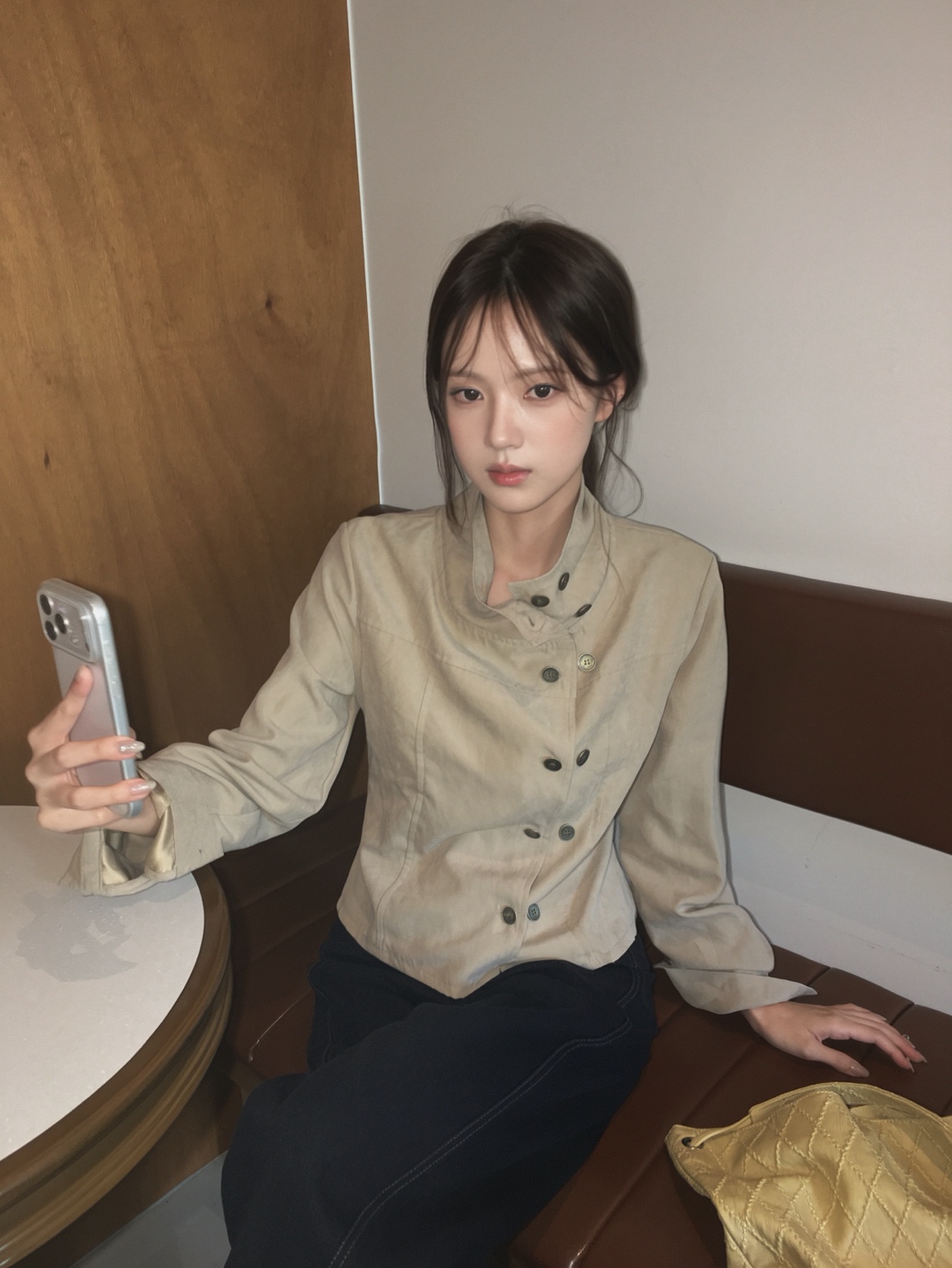 이랑 바바리 하이넥 더블버튼 블라우스 (3color) 여성 fw 워싱 버튼블라우스 가을블라우스 하객룩 가을하객룩 오피스룩 출근룩