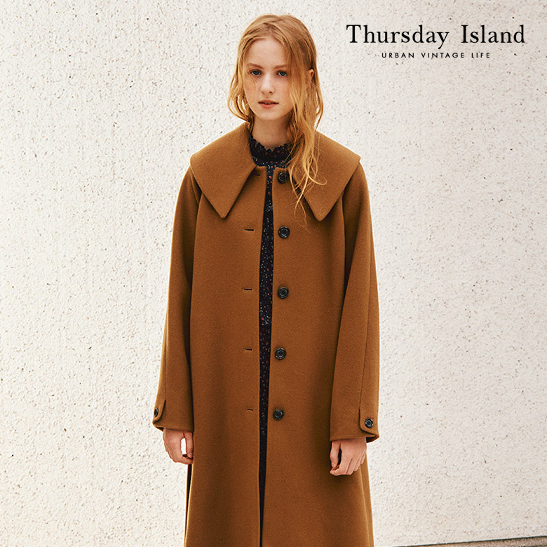 포스티 [Thursday Island] 여성 빅카라 A라인 코트(T208MCT237W)