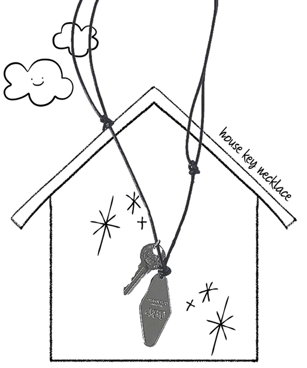 054 house key necklace