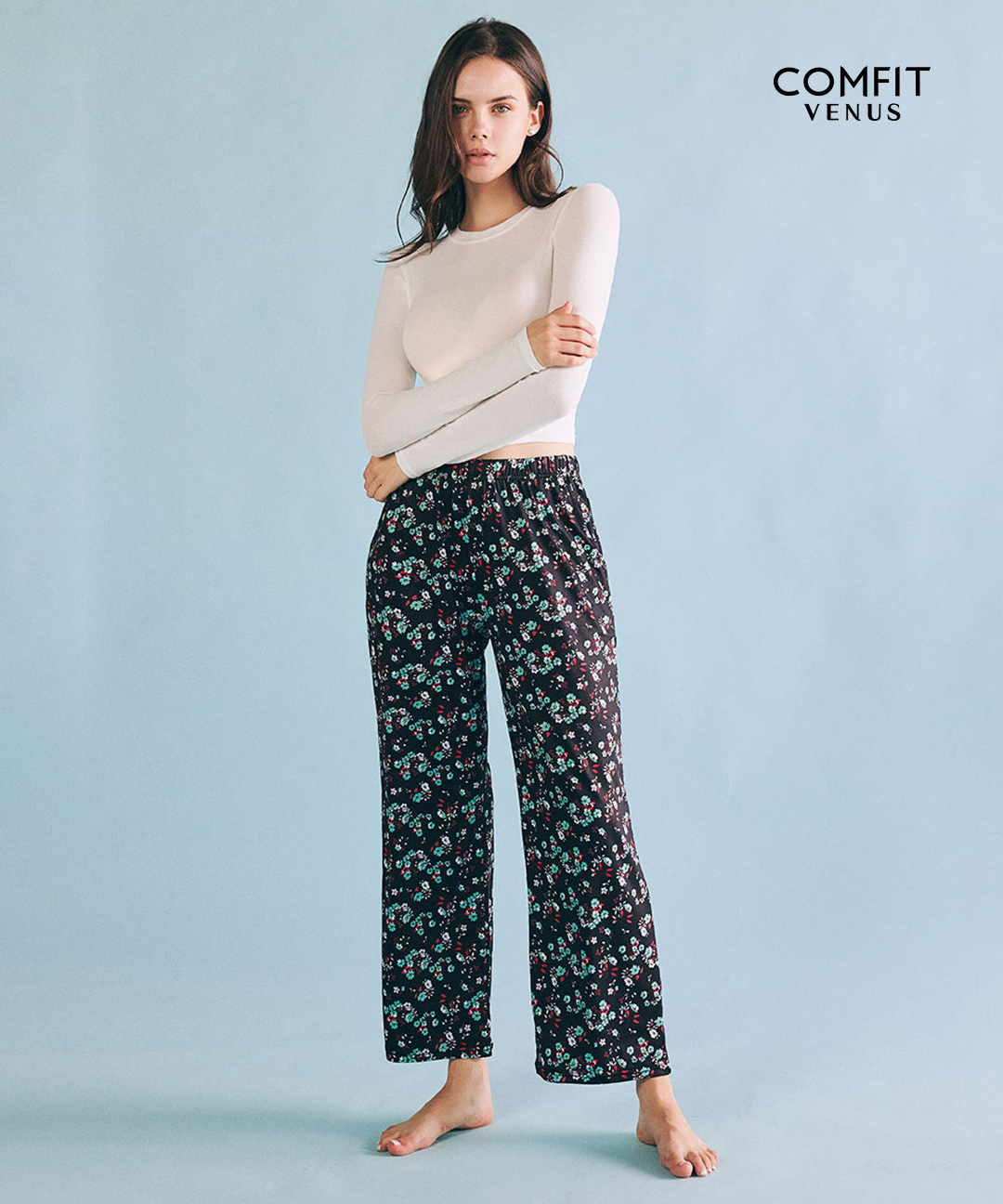 고무줄바지 빅사이즈 잔꽃무늬 (SYEPE010F)