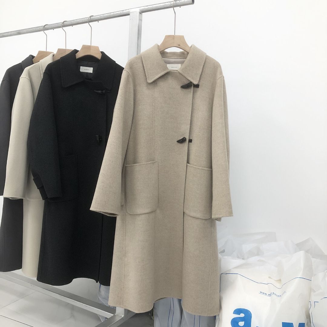 더플코트 떡볶이 단추 롱코트 여성 겨울코트 더플코트 떡볶이 단추 롱코트 여성 겨울코트