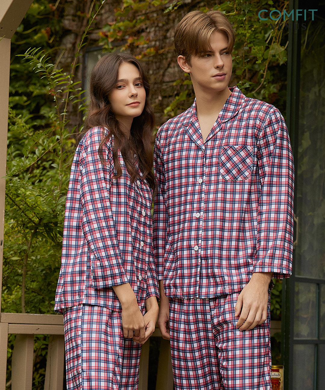 선염 체크 레드 파자마(SYPAE023W)