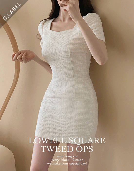 [La belle rose]로웰 스퀘어 트위드원피스(미니,롱.ver/하객룩)