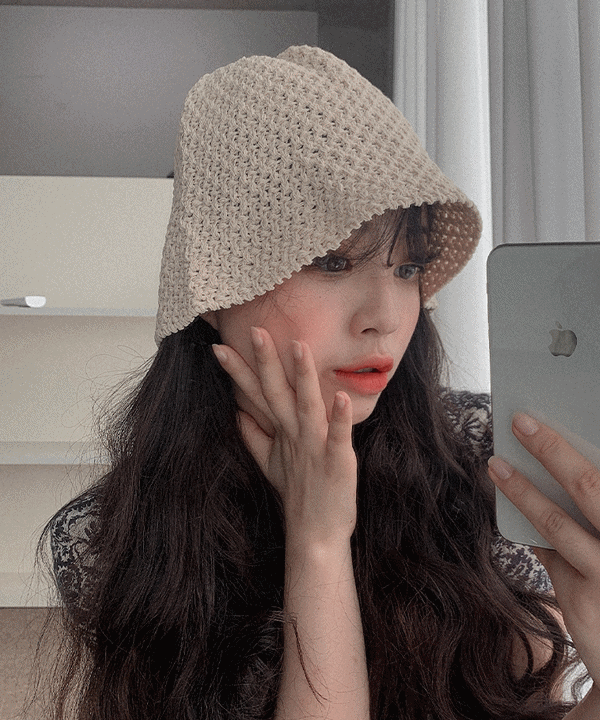 Daily Mood [무배] Bucket Hat 무지 니트 쫀쫀한 버킷햇 숏 벙거지 라탄햇 보넷 창 모자