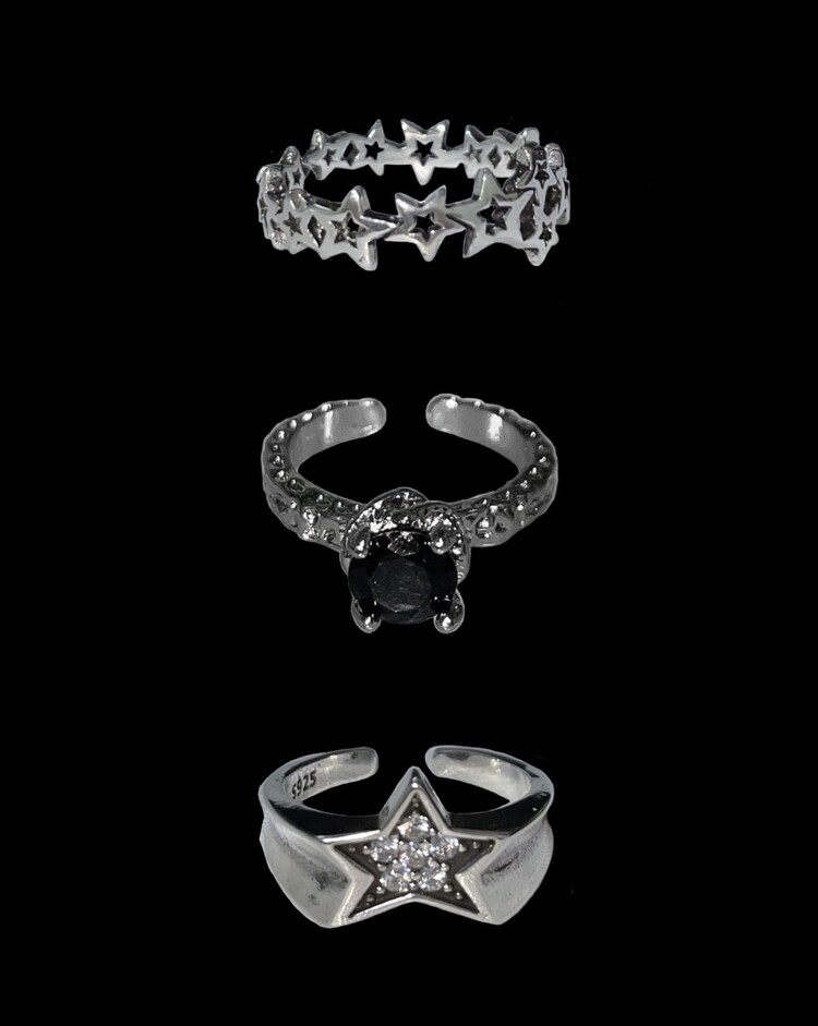 [Only One] DARK Y2K RING (3p)