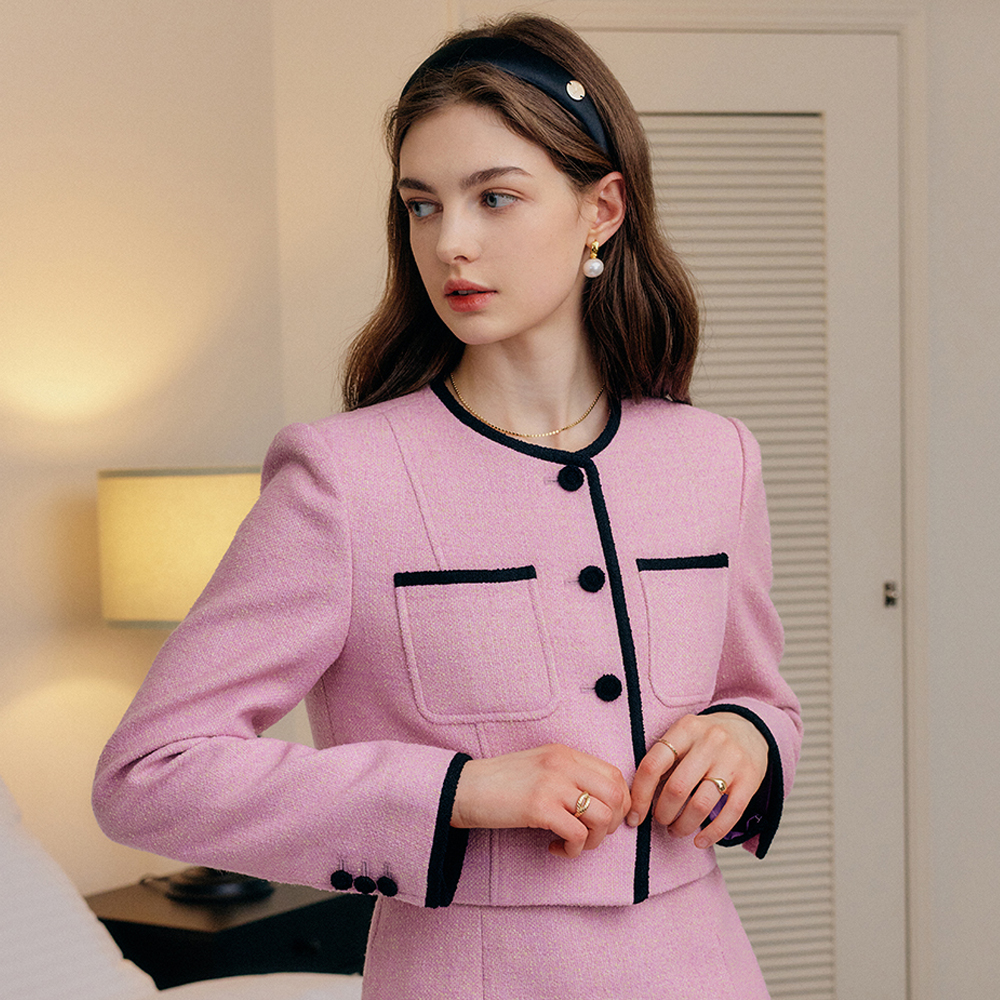  MINA COMBI TWEED JACKET 2colors