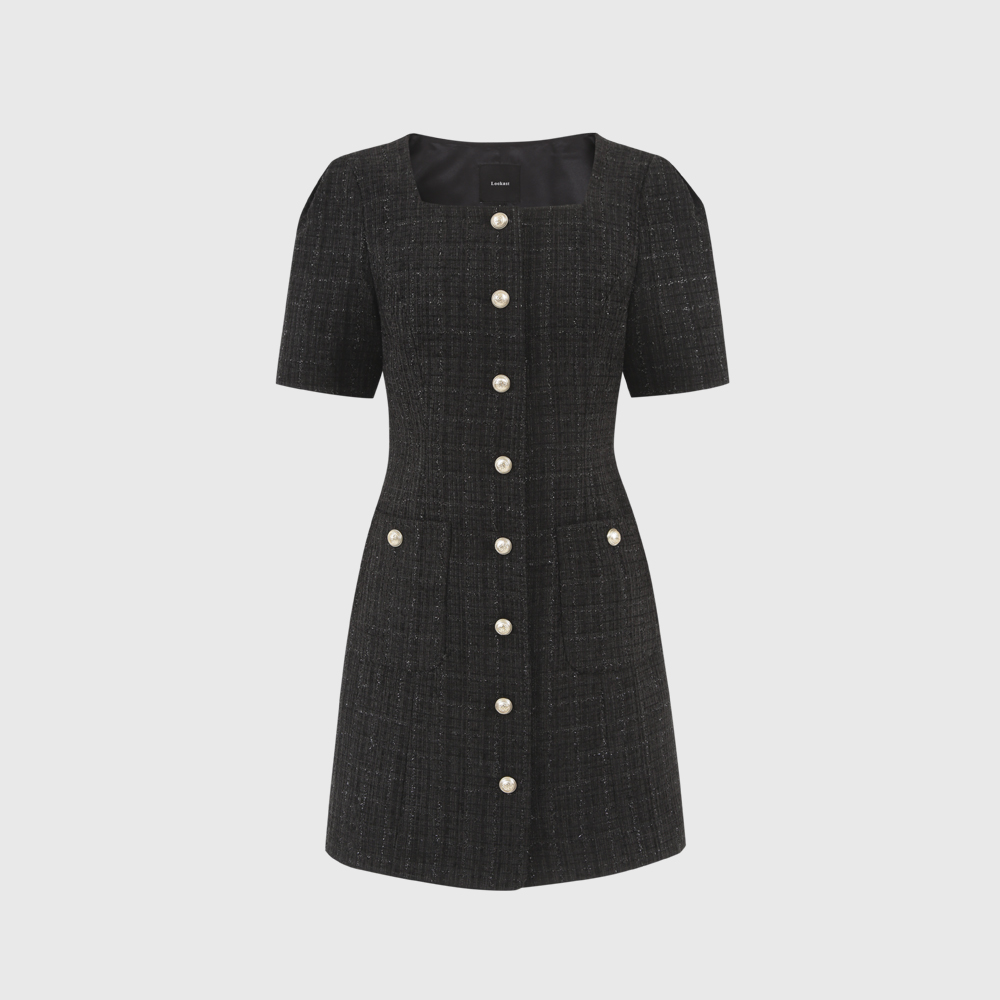 ワンピース LOOKAST Anna Tweed Dress / ANNA TWEED DRESS_2colors Anna Tweed Mini Dress - Pink | Fashion Nova