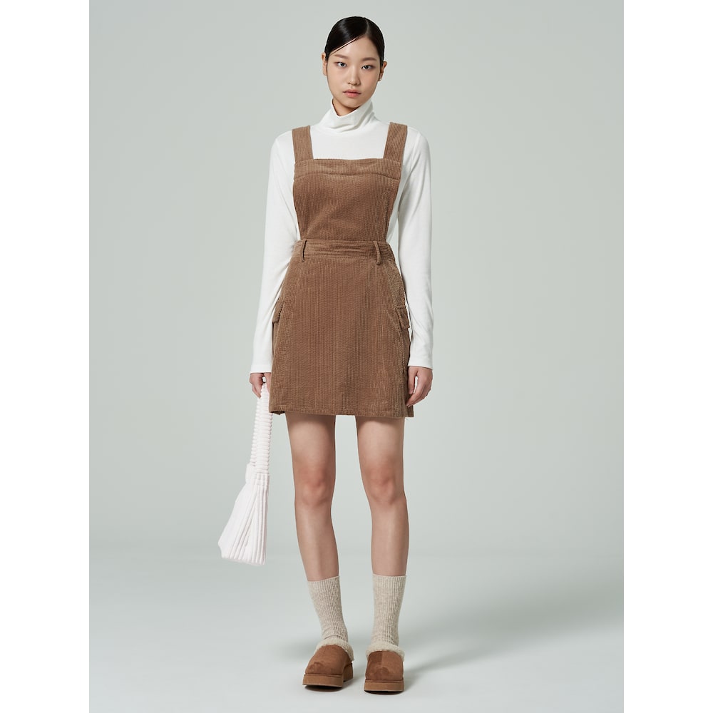 [타이니코튼] 베이비 컬러 블록 원피스 브라운 AW24-168-P43 main image 1