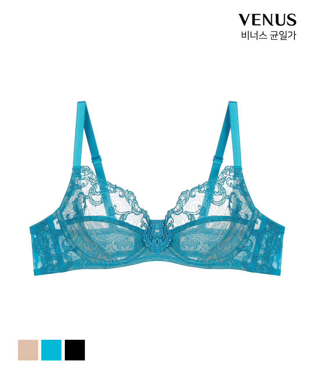 포스티 - [균일가]올오버 레이스망 자수 홑겹 브라 3컬러(SOBR7820)