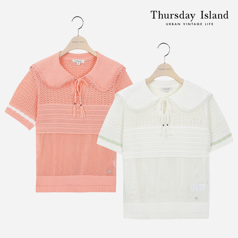 포스티 [Thursday Island] 여성 세일러 카라 니트 풀오버(T214MSW232W)