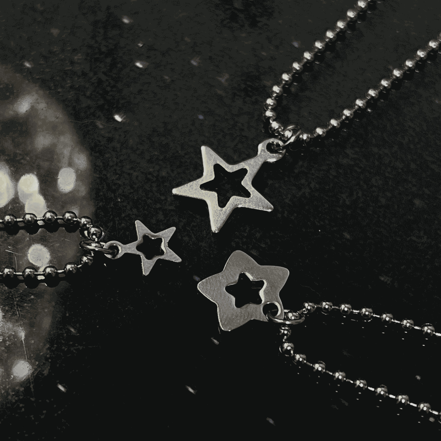 Silver Star Ball Surgical steel Necklace (3type) / 실버 별 볼체인 써지컬스틸 목걸이