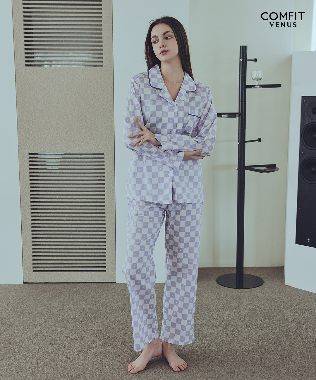 체커보드나염 파자마(SYPAE033W)