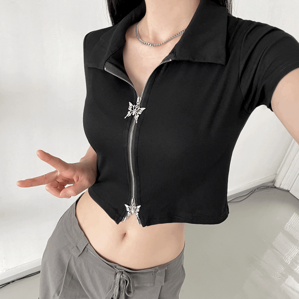 butterfly collar zipup! 2col