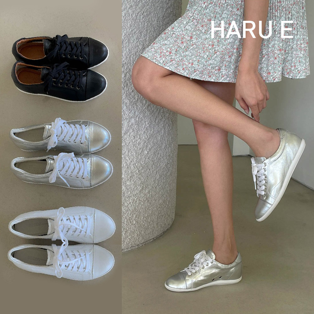 [하루에]유빈 여성 가죽 운동화 3.5cm