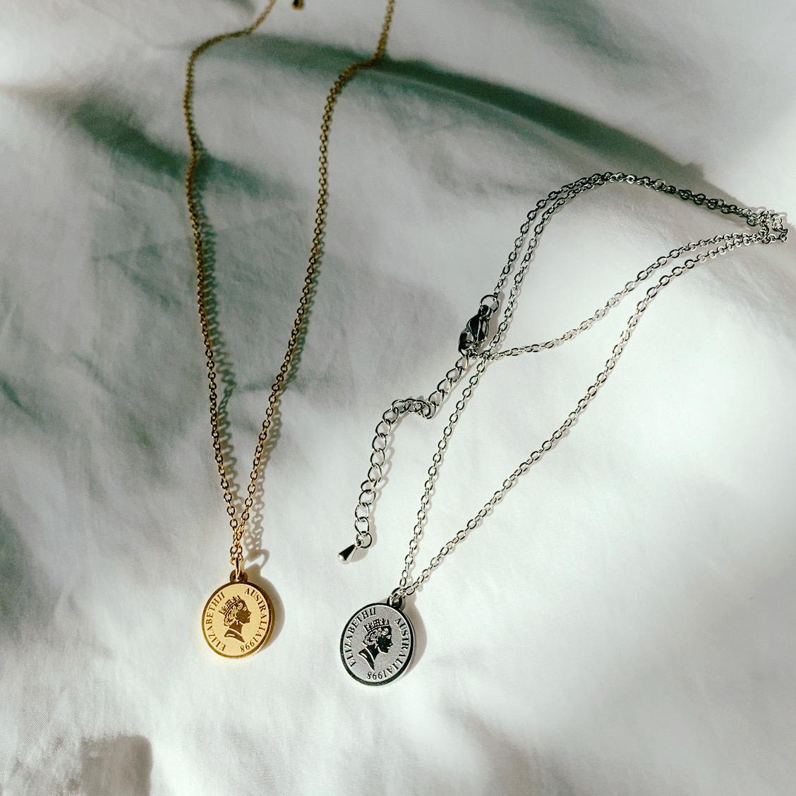 네임드송 무광 코인 목걸이 변색없는 써지컬스틸 논알러지 데일리 레이어드