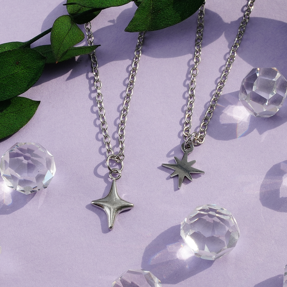 패션 바이 카카오 | (전체써지컬스틸) 미니 스파크 플래닛 크로스 글리터 목걸이 모음