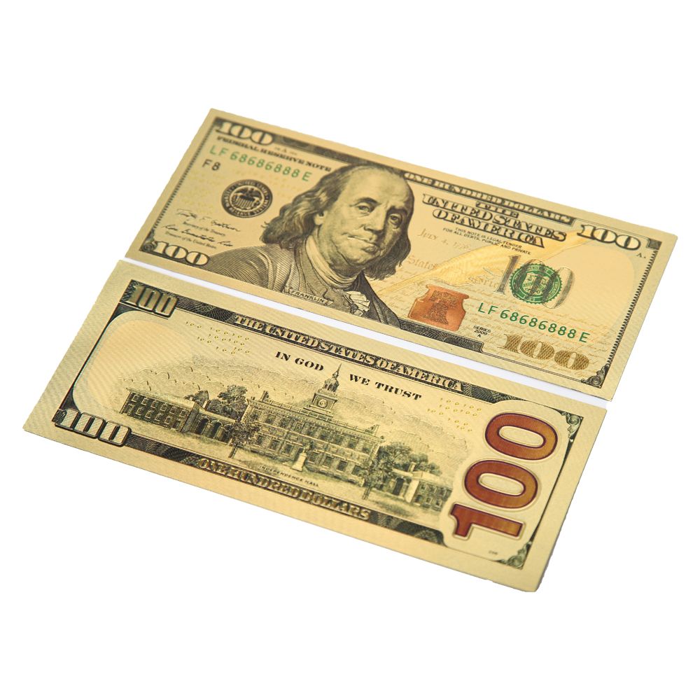패션 바이 카카오 | 행운의 양면 금박 달러 100달러 신권 장식