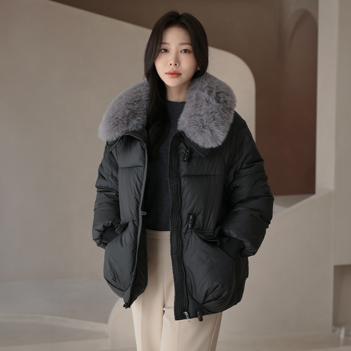 [엠디추천] [키첼] 베니토 퍼 카라 패딩